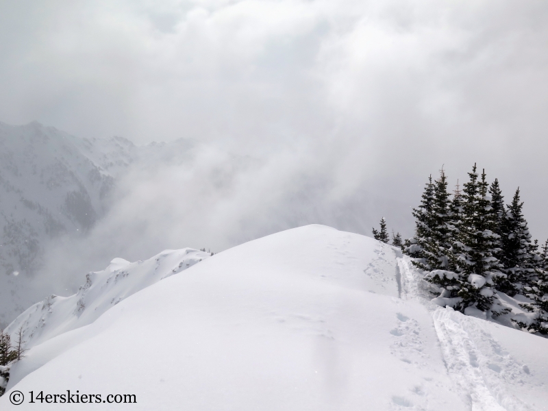 Backcountry skiing Outpost Peak in the Gore Range. 