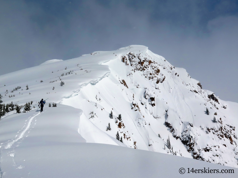 Backcountry skiing Outpost Peak in the Gore Range. 