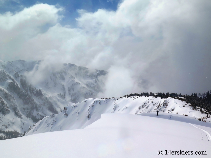 Backcountry skiing Outpost Peak in the Gore Range. 