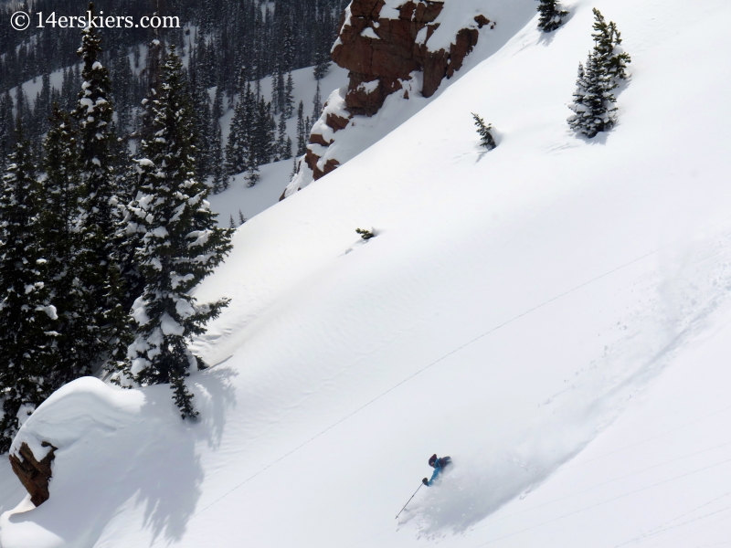 Dave Bourassa backcountry skiing on Outpost Peak in the Gore Range.