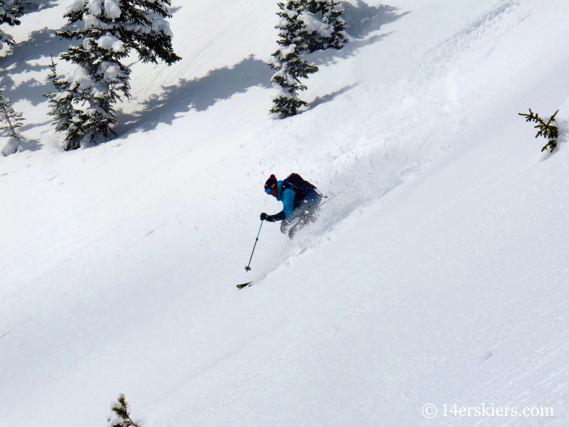 Dave Bourassa backcountry skiing on Outpost Peak in the Gore Range.