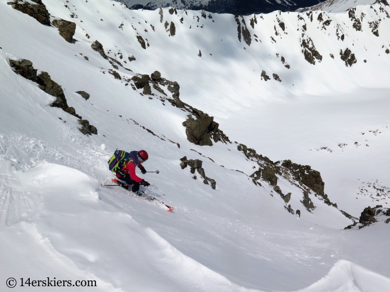 Brittany Walker Konsella backcountry skiing Pacific Peak.