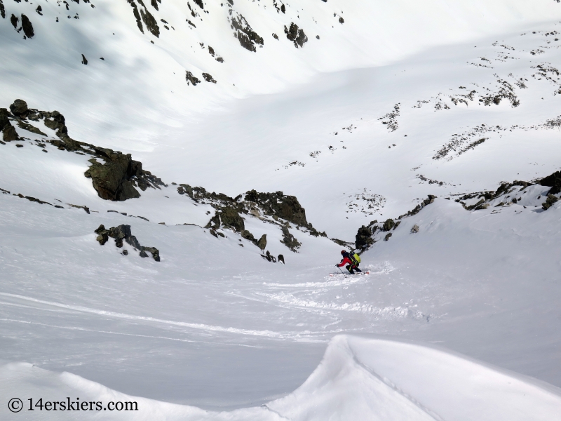 Brittany Walker Konsella backcountry skiing Pacific Peak.