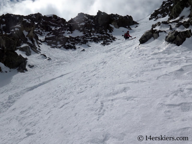 Brittany Walker Konsella backcountry skiing Pacific Peak.