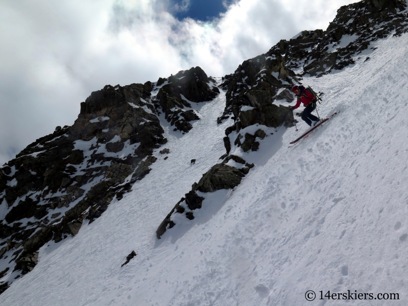 Brittany Walker Konsella backcountry skiing Pacific Peak.