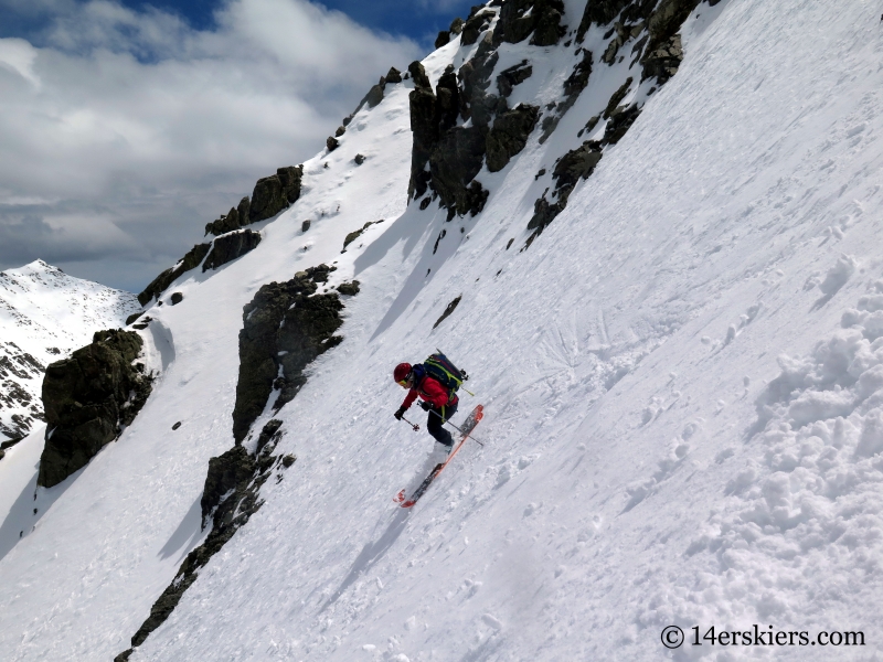 Brittany Walker Konsella backcountry skiing Pacific Peak.