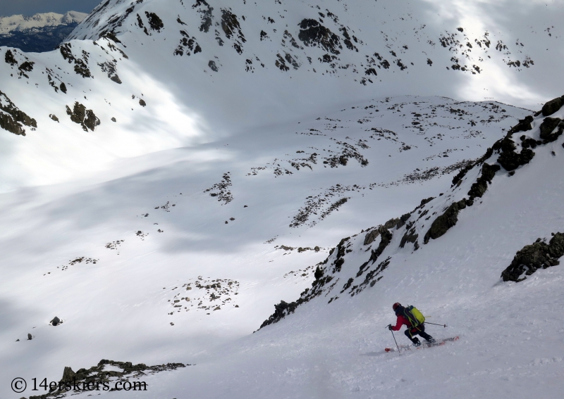 Brittany Walker Konsella backcountry skiing Pacific Peak.