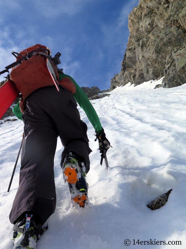 Larry Fontaine backcountry skiing Polaris Couloir on North Star Mountain.