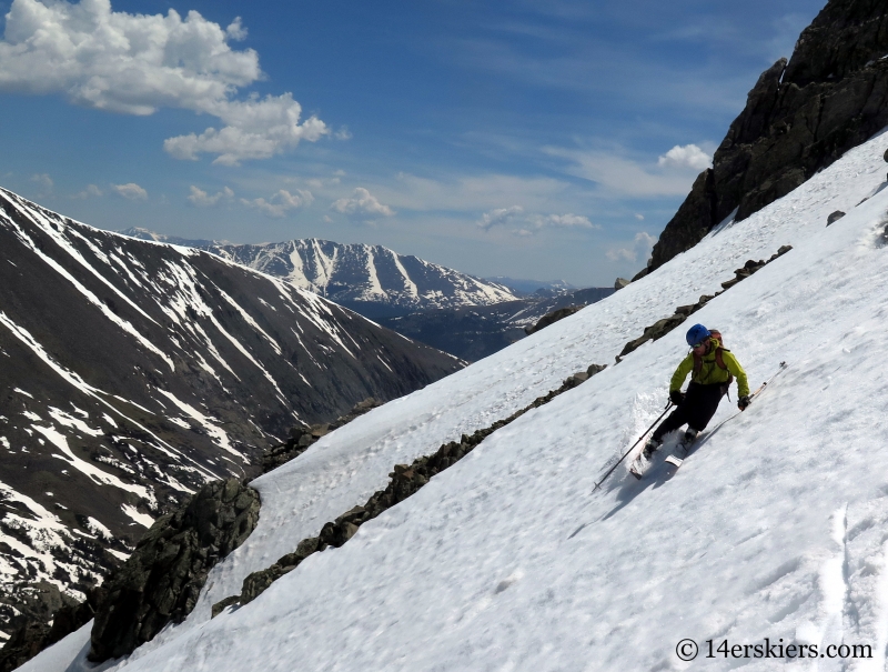 Larry Fontaine backcountry skiing Polaris Couloir on North Star Mountain.