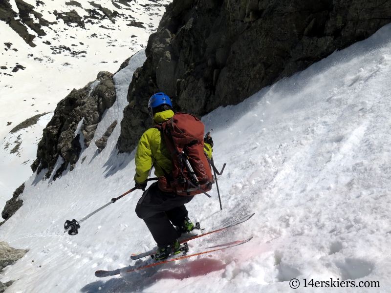 Larry Fontaine backcountry skiing Polaris Couloir on North Star Mountain.