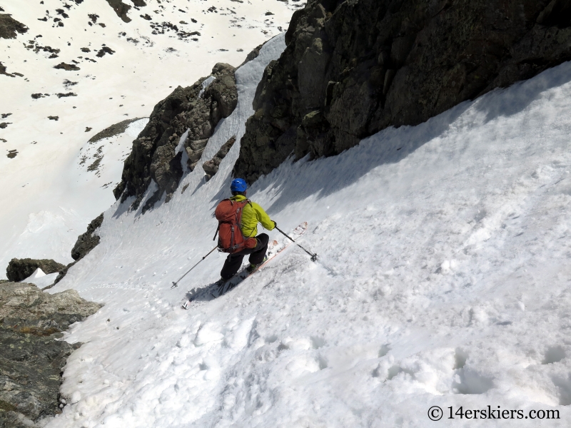 Larry Fontaine backcountry skiing Polaris Couloir on North Star Mountain.