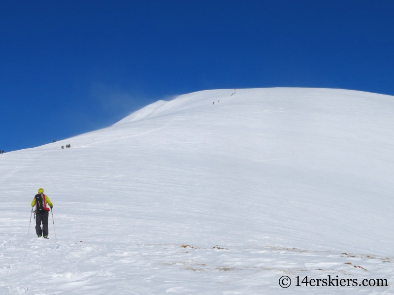 Larry Fontaine backcountry skiing Quandary Peak. 