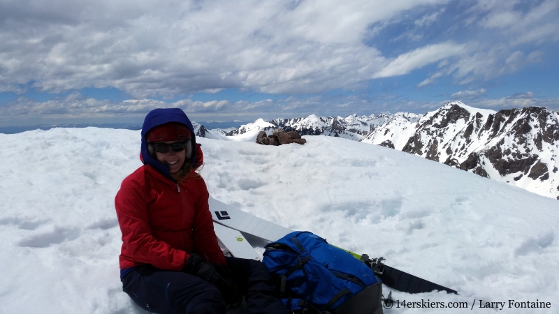 Brittany Konsella on the summit of Red Peak in the Gore Range. 