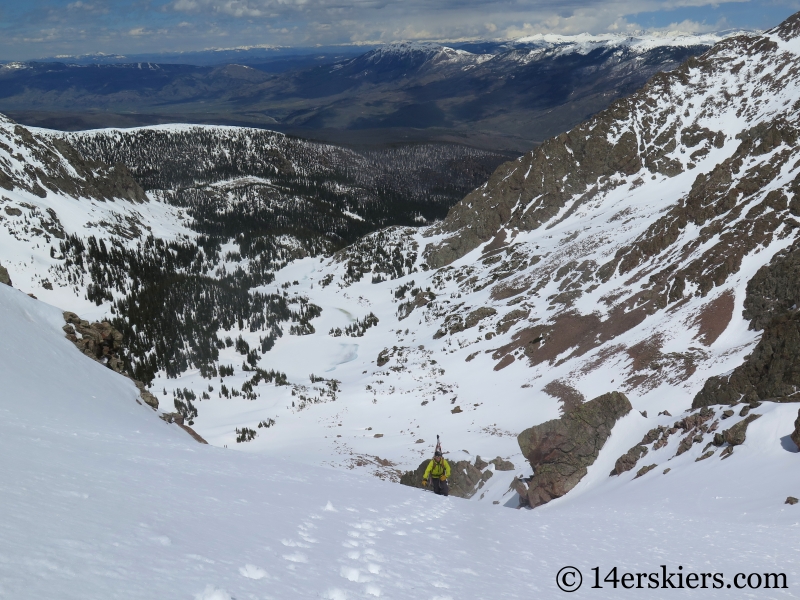 Backcountry skiing Big Bad Wolf on Red Peak in the Gore Range.