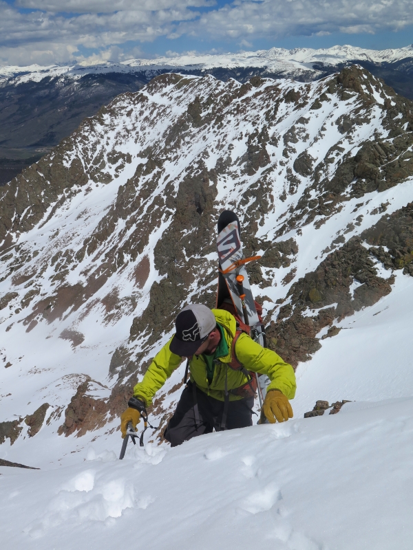 Larry Fontaine backcountry skiing Big Bad Wolf on Red Peak in the Gore Range.