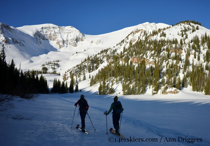 Backcountry skiing Thomas Lakes, Mount Sopris. 