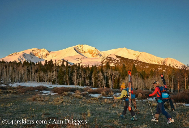 Backcountry skiing Mount Sopris, Colorado. 