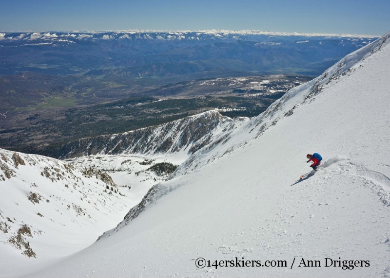 Brittany Walker Konsella backcountry skiing the Elbow on Mount Sopris.