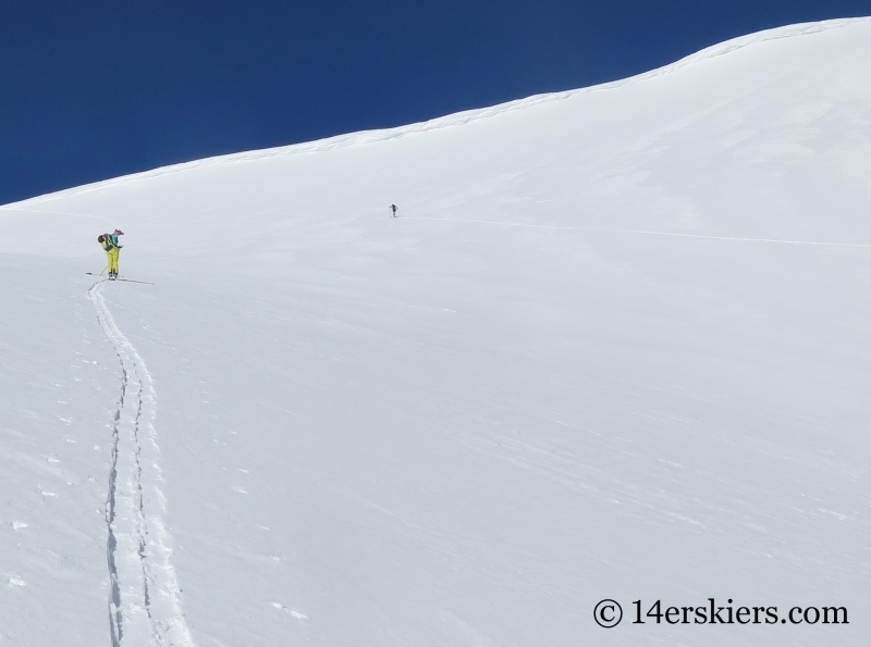 Skinning Thomas Lakes Bowl on Mount Sopris. 