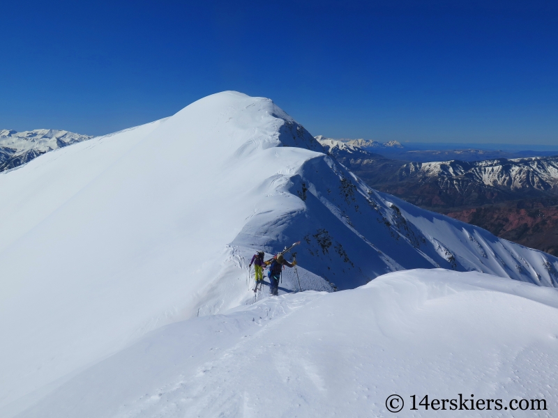 Backcountry skiing on Mount Sopris. 