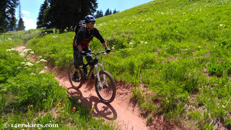 Larry Fontaine mountain biking Double Top near Crested Butte.