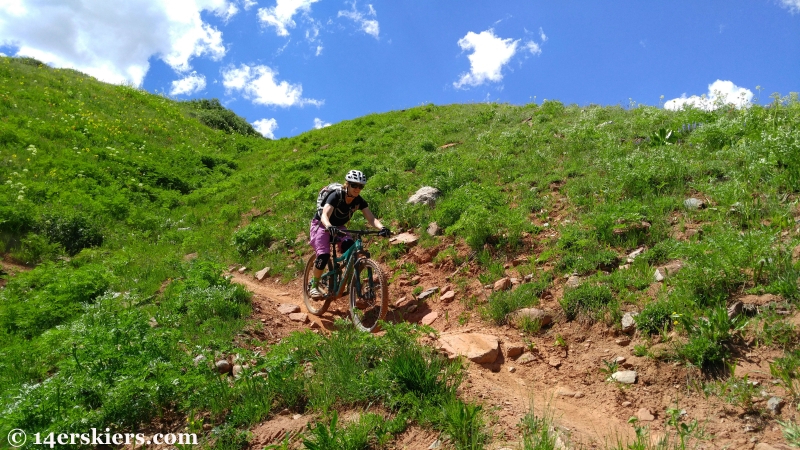 Brittany Konsella mountain biking Double Top near Crested Butte.