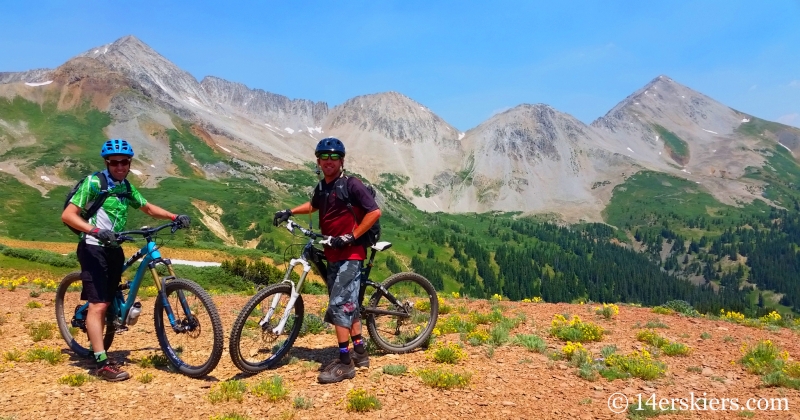 Frank Konsella and Larry Fontaine mountain biking near Crested Butte.