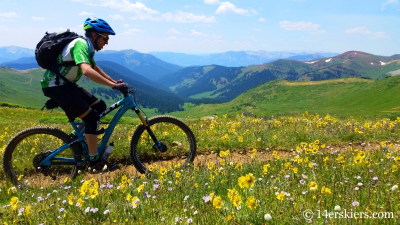 Frank Konsella mountain biking Star Pass near Crested Butte.