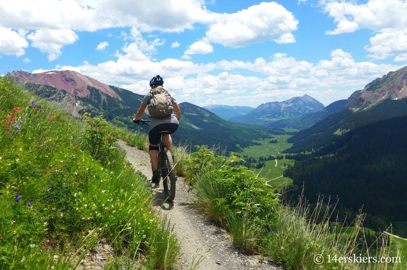 Natalie Moran mountain biking on Trailriders 401 near Crested Butte, CO.