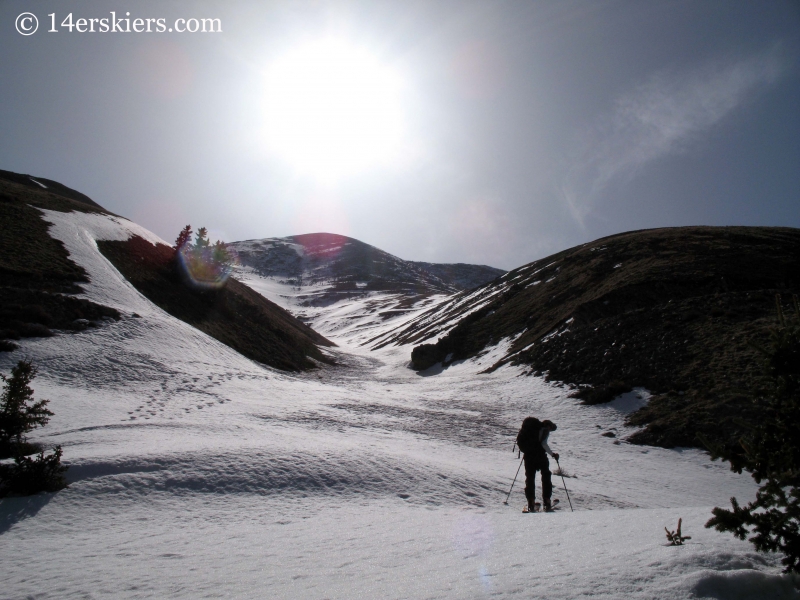 Approaching Mount Antero to go backcountry skiing. 