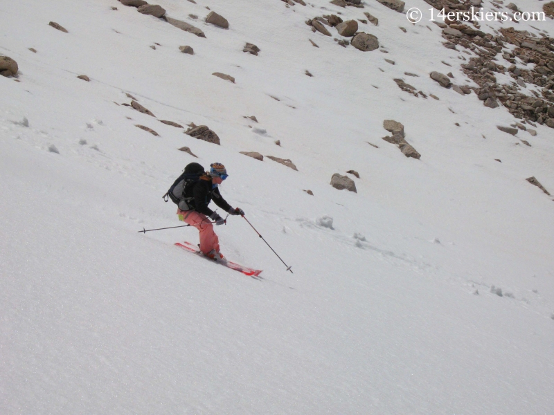 Brittany Walker Konsella backcountry skiing on Mt Antero.