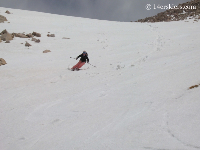 Brittany Walker Konsella backcountry skiing on Mt Antero.