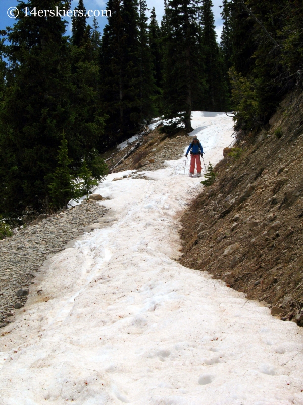 Brittany Walker Konsella backcountry skiing on Mt Antero.