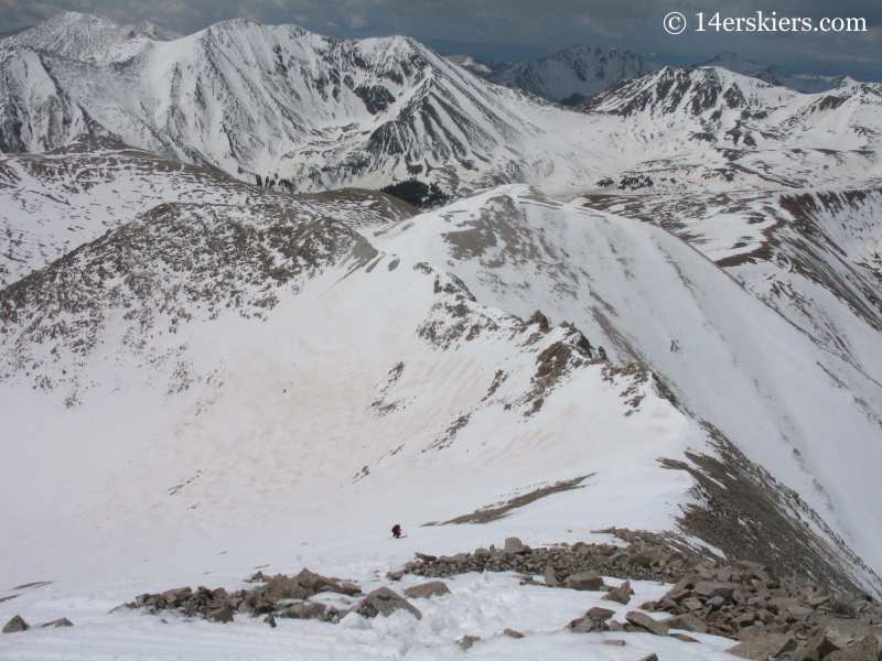 Frank Konsella backcountry skiing on Mount Antero.