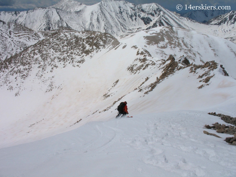 Frank Konsella backcountry skiing on Mount Antero. 