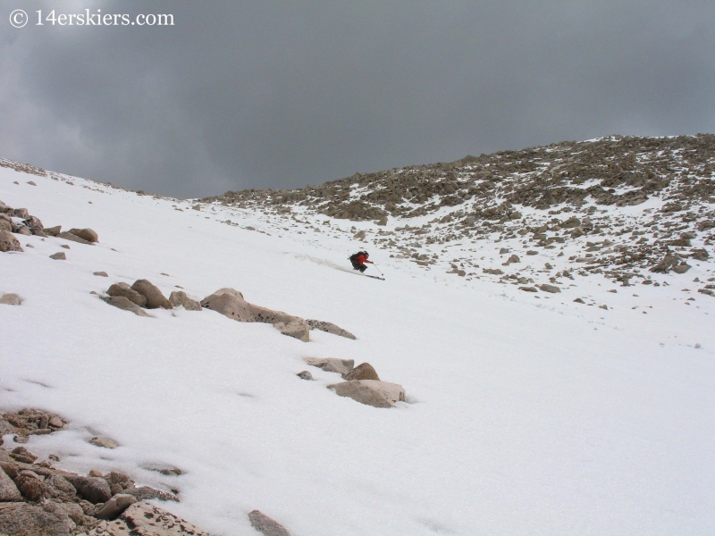 Frank Konsella backcountry skiing on Mount Antero.