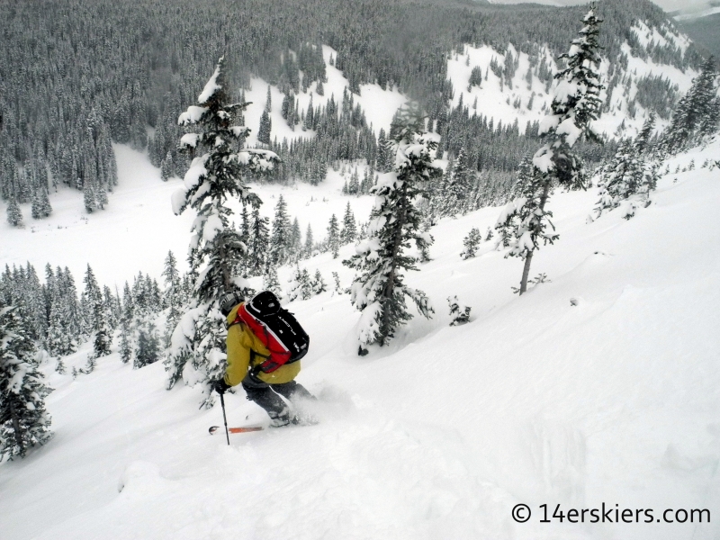 Frank dropping on Anthracites while backcountry skiing in Crested Butte