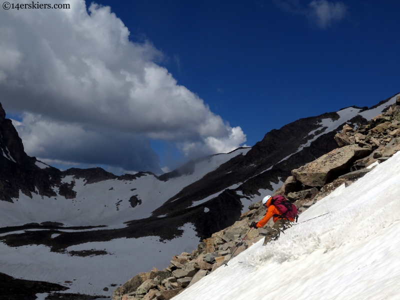 Skiing Crooked couloir