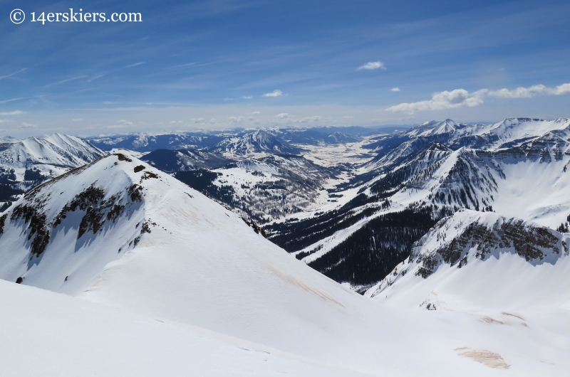 Mineral on the left, looking down valley at Crested Butte