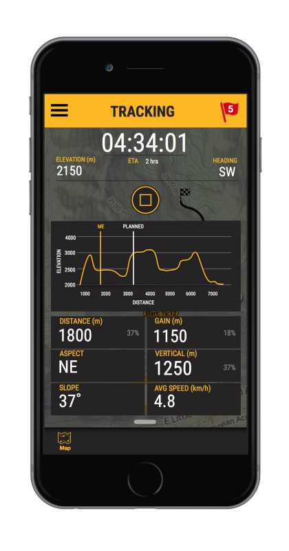 Route tracking using the Avanet mobile app