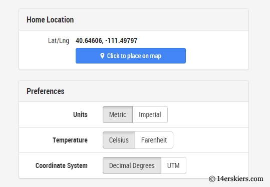 Settings on Avanet