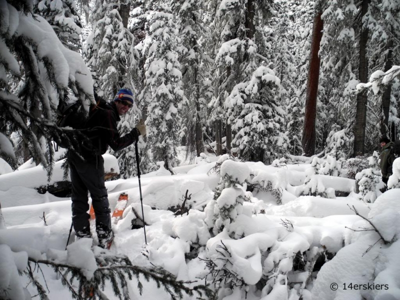 Avalanche awareness while backcountry skiing.