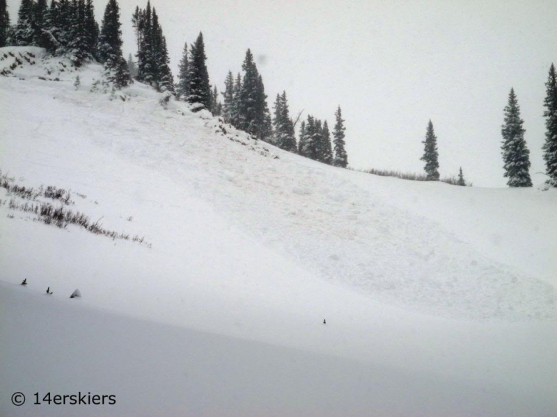 Avalanche awareness while backcountry skiing.