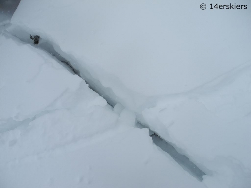 Avalanche awareness while backcountry skiing.