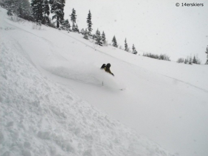 Avalanche awareness while backcountry skiing.