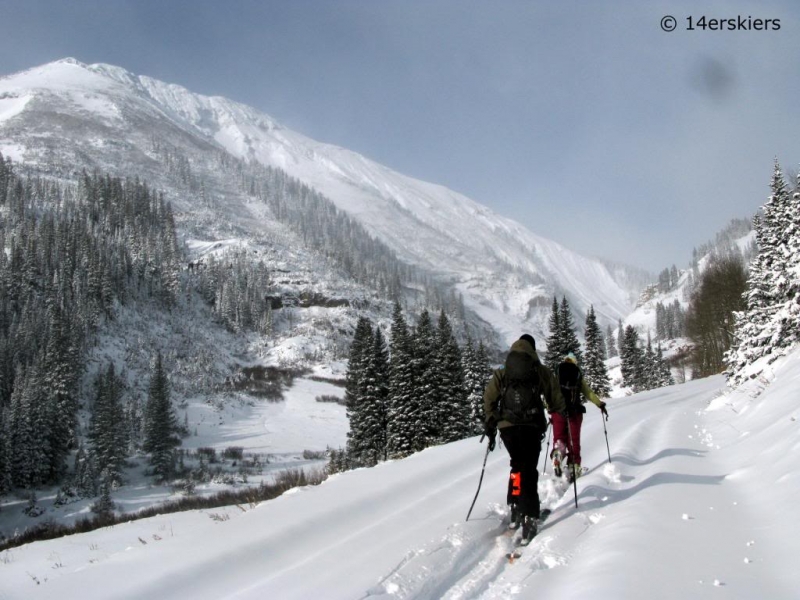 Avalanche awareness while backcountry skiing.