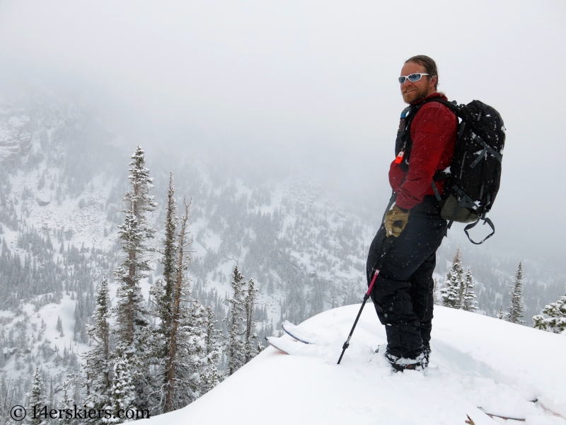 Zach Taylor backcountry snowboarding in Beark Lake zone in Rocky Mountain National Park.