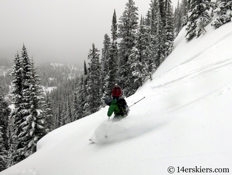 Scott Edlin backcountry skiing the Dream Shots in the Bear Lake Zone of Rocky Mountain National Park.