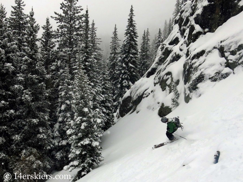 Scott Edlin backcountry skiing in the Bear Lake Zone of Rocky Mountain Natioanal Park.