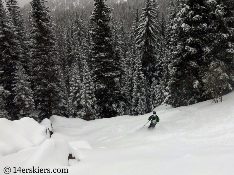 Scott Edlin backcountry skiing in the Bear Lake Zone of Rocky Mountain Natioanal Park